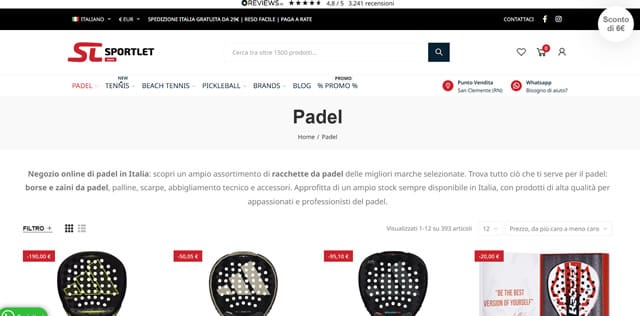 Sportlet accessori Padel