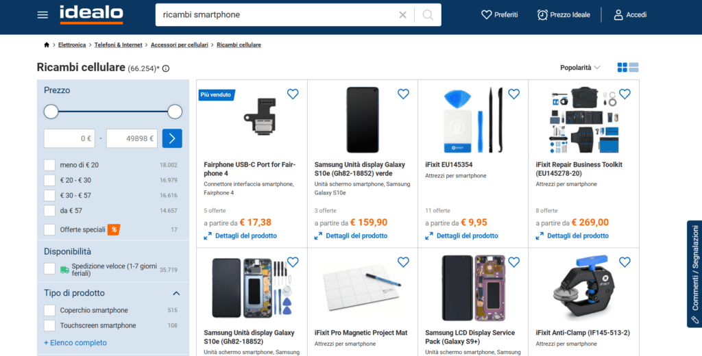 idealo ricambi smartphone