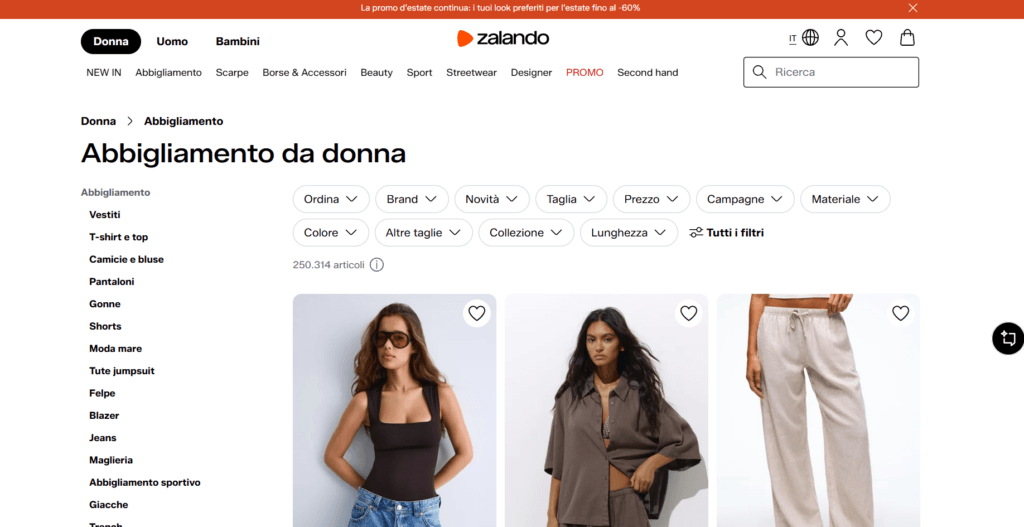 Zalando abbigliamento femminile
