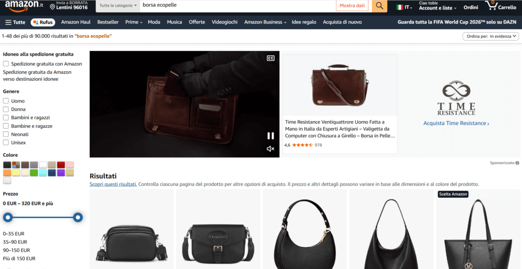 borsa amazon similpelle