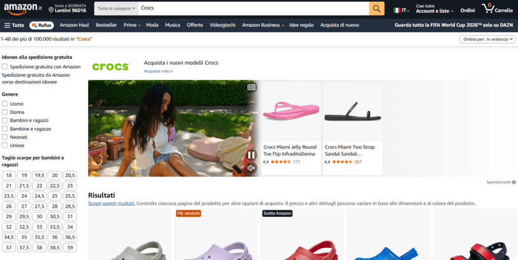 Amazon Crocs in offerta