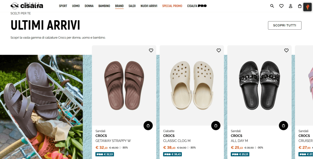 Cisalfa Sport Crocs Italia