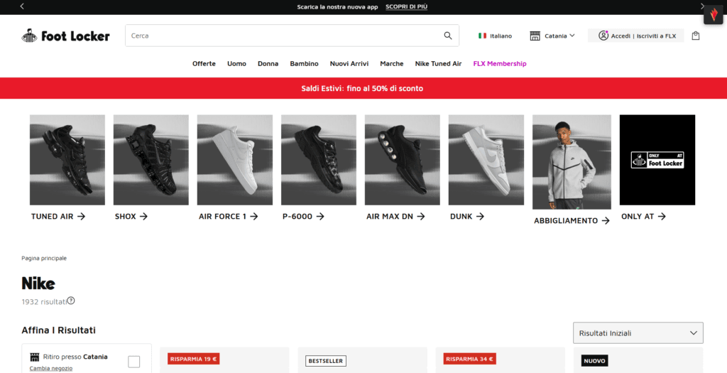 Foot Locker scarpe nike
