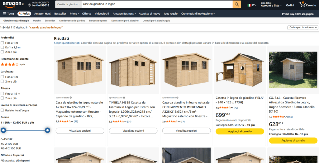 Amazon casette in legno