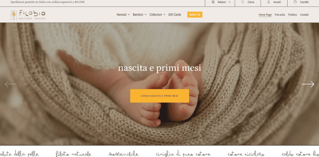Filobio abbigliamento per bambini