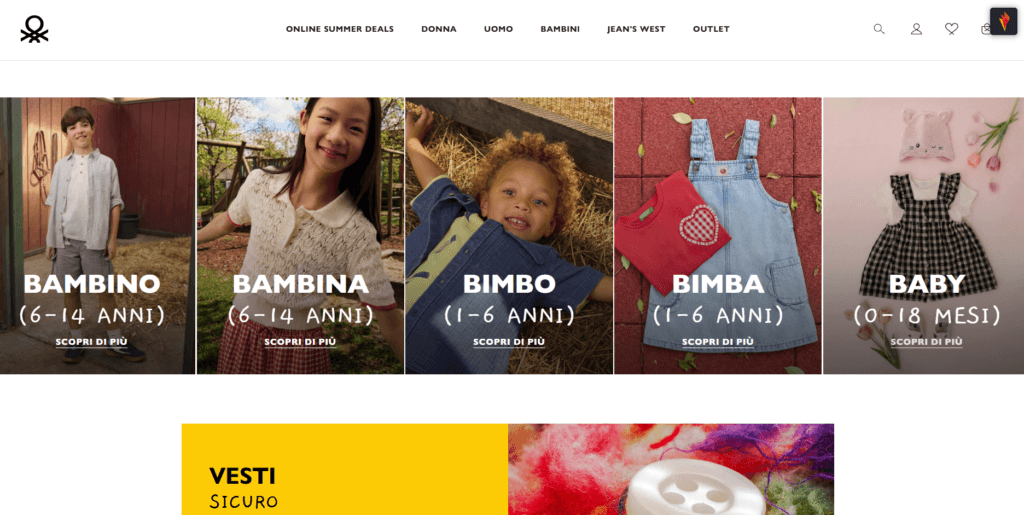 benetton abbigliamento bimbi