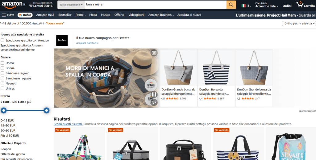 BORSE MARE AMAZON