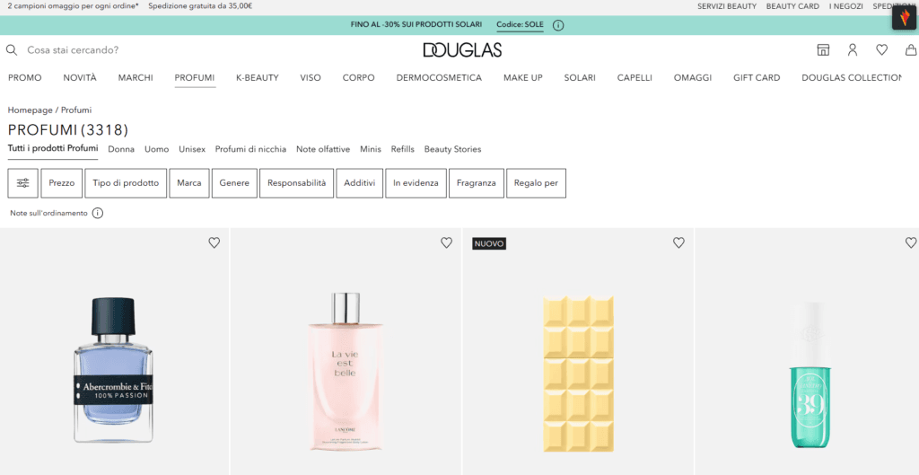 Douglas profumeria online