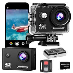 Action cam TIMNUT 4K60FPS con custodia subacquea