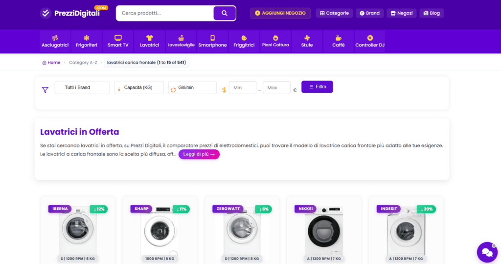 PrezziDigitali.com Lavatrice in offerta PrezziDigitali.com Lavatrice in offerta