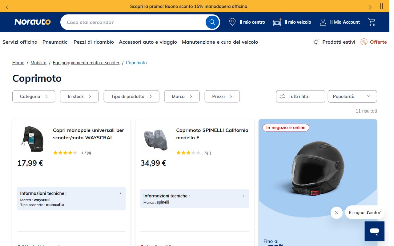 Categoria coprimoto su Norauto