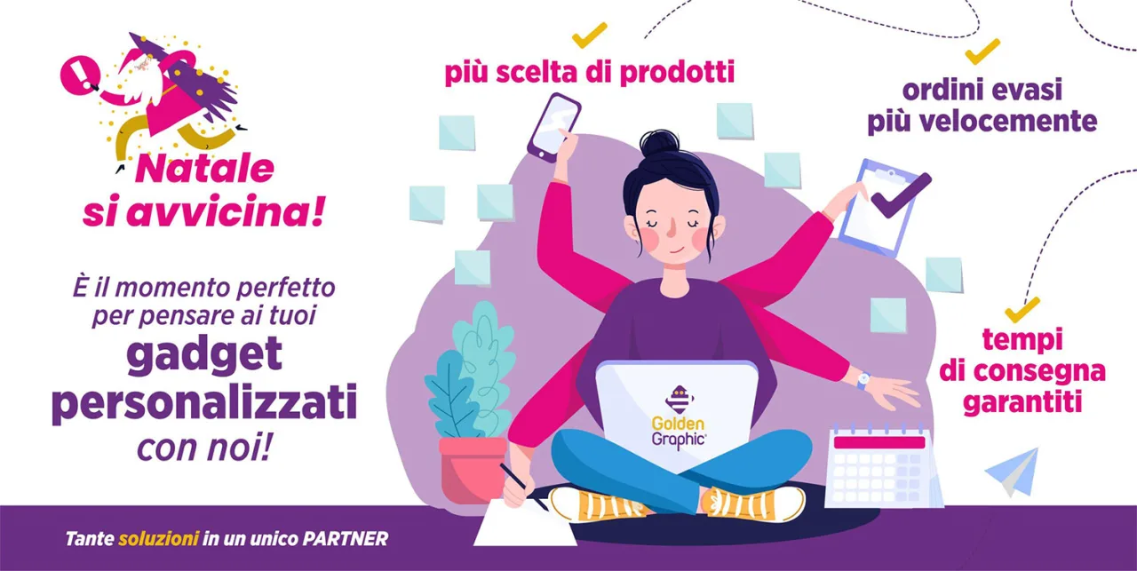 Golden Graphic: calendari e gadget personalizzati da ordinare in anticipo per Natale