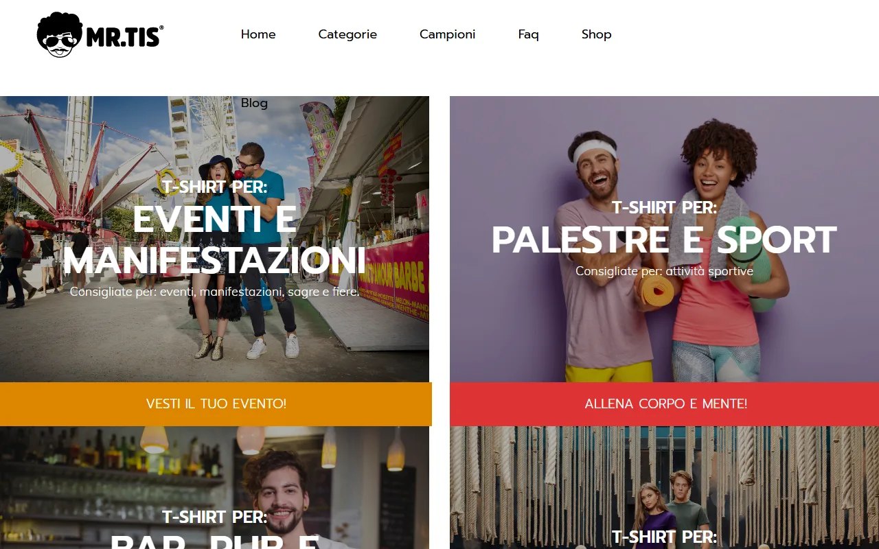 MR.TIS, magliette personalizzate per aziende, eventi e attività divise per categoria