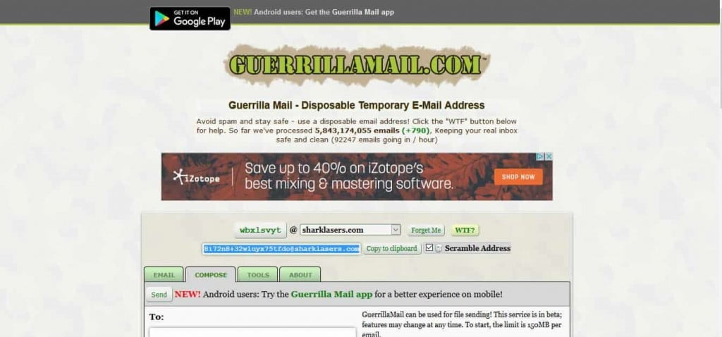 GuerrillaMail Come Inviare Email Anonime