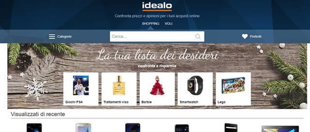 Idealo - Comparatore Prezzi I migliori siti dove trovare idee regalo