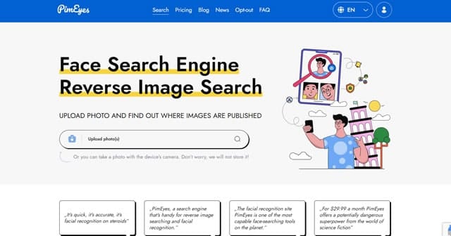 PimEyes Homepage PimEyes cercare persona tramite foto