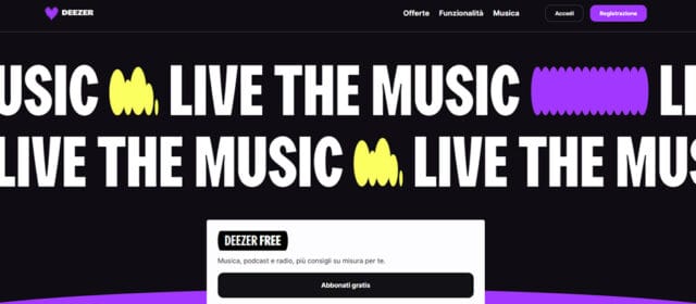Deezer Music Deezer homepage