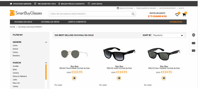 Acquistare Occhiali Online su SmartBuyGlasses