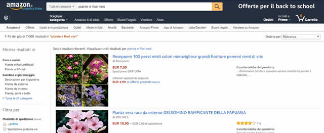 Amazon Fiori e piante a domicilio