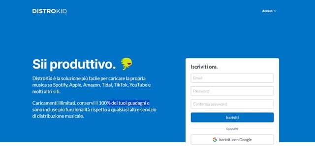 DistroKid homepage DistroKid Distributore musica digitale