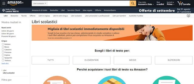 Amazon libri usati Amazon libri scolastici