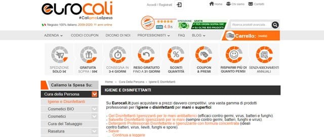 Eurocali Eurocali igienizzanti e disinfettanti