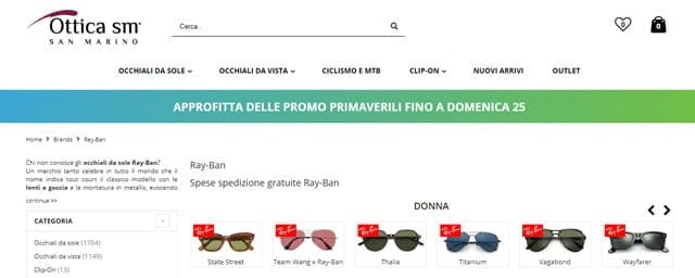OtticaSM Ray-Ban nuova collezione su Emporium Italy
