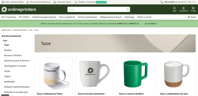 OnlinePrinters Onlineprinters tazze personalizzate economiche