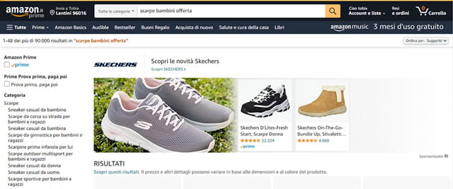 Amazon scarpe bambini