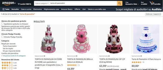 Amazon - Torta di Pannolini Torta di Pannolini su Amazon