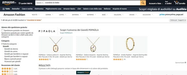 Amazon Amazon ciondolo le bebe