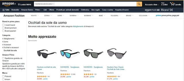 Amazon Amazon occhiali da sole uomo