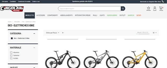 Cingolani Bikeshop Cingolani bici elettriche professionali