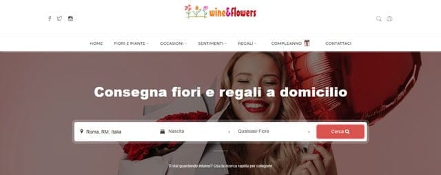 Wineflowers - Home Page Sito  I Migliori Negozi di Fiori e Piante Online