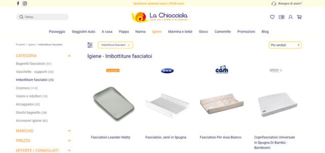 La Chiocciola Baby Fasciatoio la chiocciola