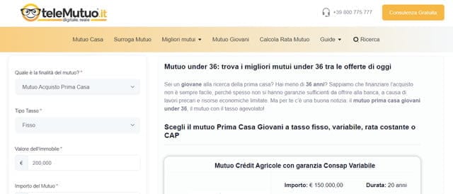 Telemutuo - Agevolazioni Fiscali Mutuo Giovani Under 36 Telemutuo - Mutuo Giovani Under 36