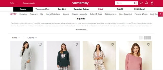 Yamamay - Pigiama Online Donna e Uomo Yamamay Piagiami Online di buona Qualità