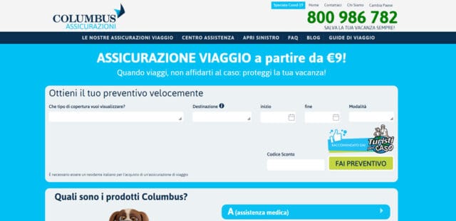 Columbus Viaggi Homepage Columbus Viaggi Homepage