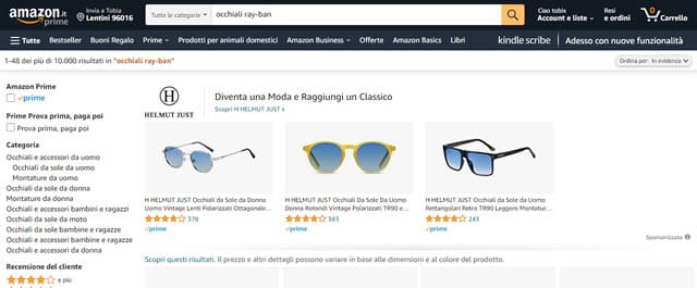 Amazon - Occhiali da sole Ray-Ban amazon occhiali da sole Rayban