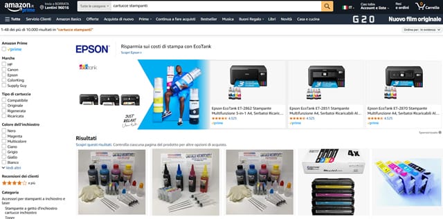 amazon cartucce stampanti