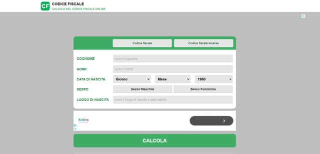 Codice Fiscale Calcolo Codice Fiscale