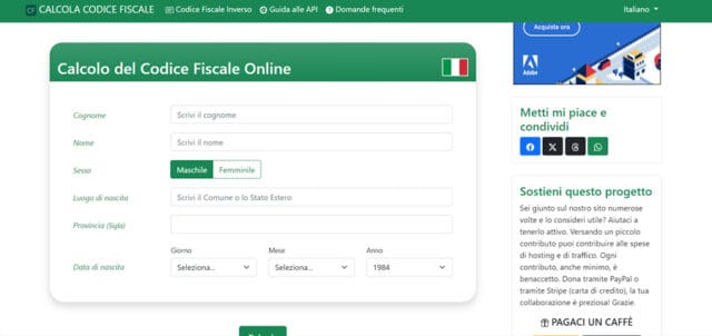 Mio Codice Fiscale Online Mio Codice Fiscale Online