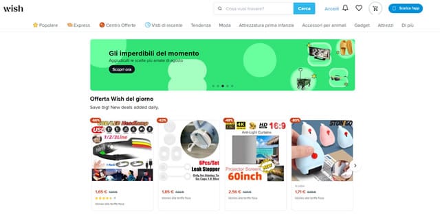 Wish Homepage Wish negozio cinese online