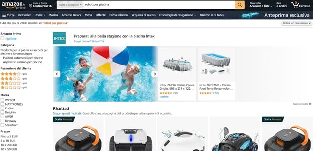 Amazon - Robot per Piscina Amazon Robot Online