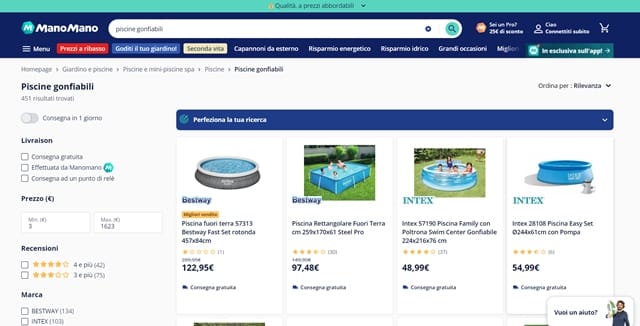 ManoMano - Piscine Gonfiabili per Bimbi ManoMano Piscine Gonfiabili