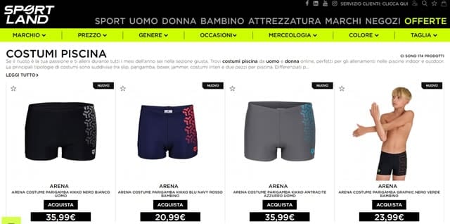 Sportland Costumi Piscina Sportland costumi piscina