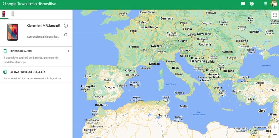 Trova Mio Dispositivo con Google