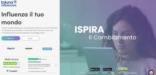 Toluna Influencers Toluna Influencers, piattaforma di sondaggi online retribuiti