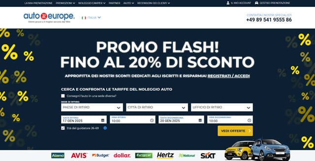 Autoeurope noleggio calcio