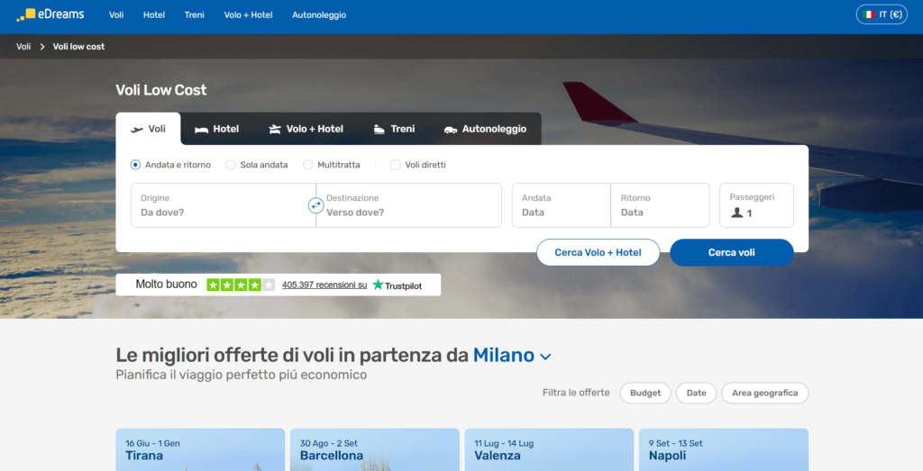 edreams volo low cost